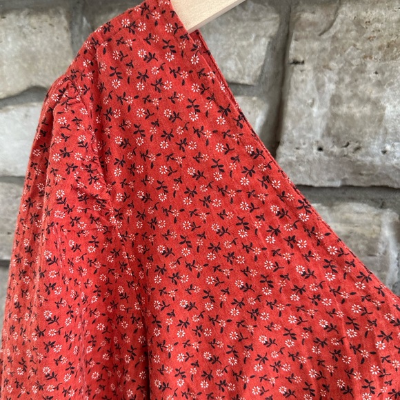 NWT Madewell Tie-Back Peplum Long-sleeve Top Campden Daisies Woman's Size S - Picture 6 of 14